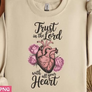 Trust in the Lord PNG: Christian Bible Verse Printable (Digital Download)