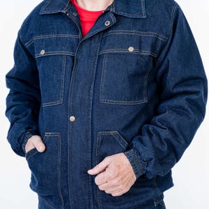 Men&#39;s Winter Work Jacket Padded Made Of Denim From Manufacturer of Workwear Clothing - For Welders, Construction, Mechanic and Metal Workers