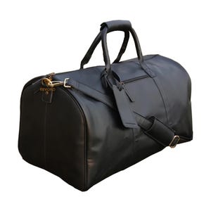 Personalisierter Leder-Seesack mit Schuhfach Herren Leder-Reisetasche groß