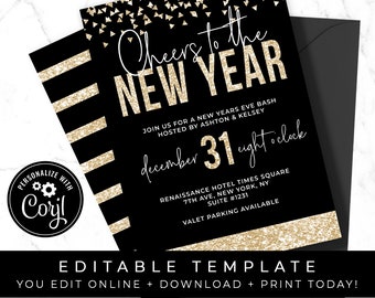nye invitation etsy