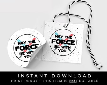 Space Galaxy May the Fourth Be With You Personalized Gift CUSTOMIZABLE Star Wars Cookie Cards Printable Cookie Packaging Corjl #114W VIP