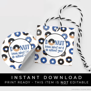 Descarga instantánea Cop Donut Lo haríamos sin su etiqueta, Oficial de policía Apreciación de las fuerzas del orden Etiqueta de regalo de galleta de donut imprimible, #268CID VIP