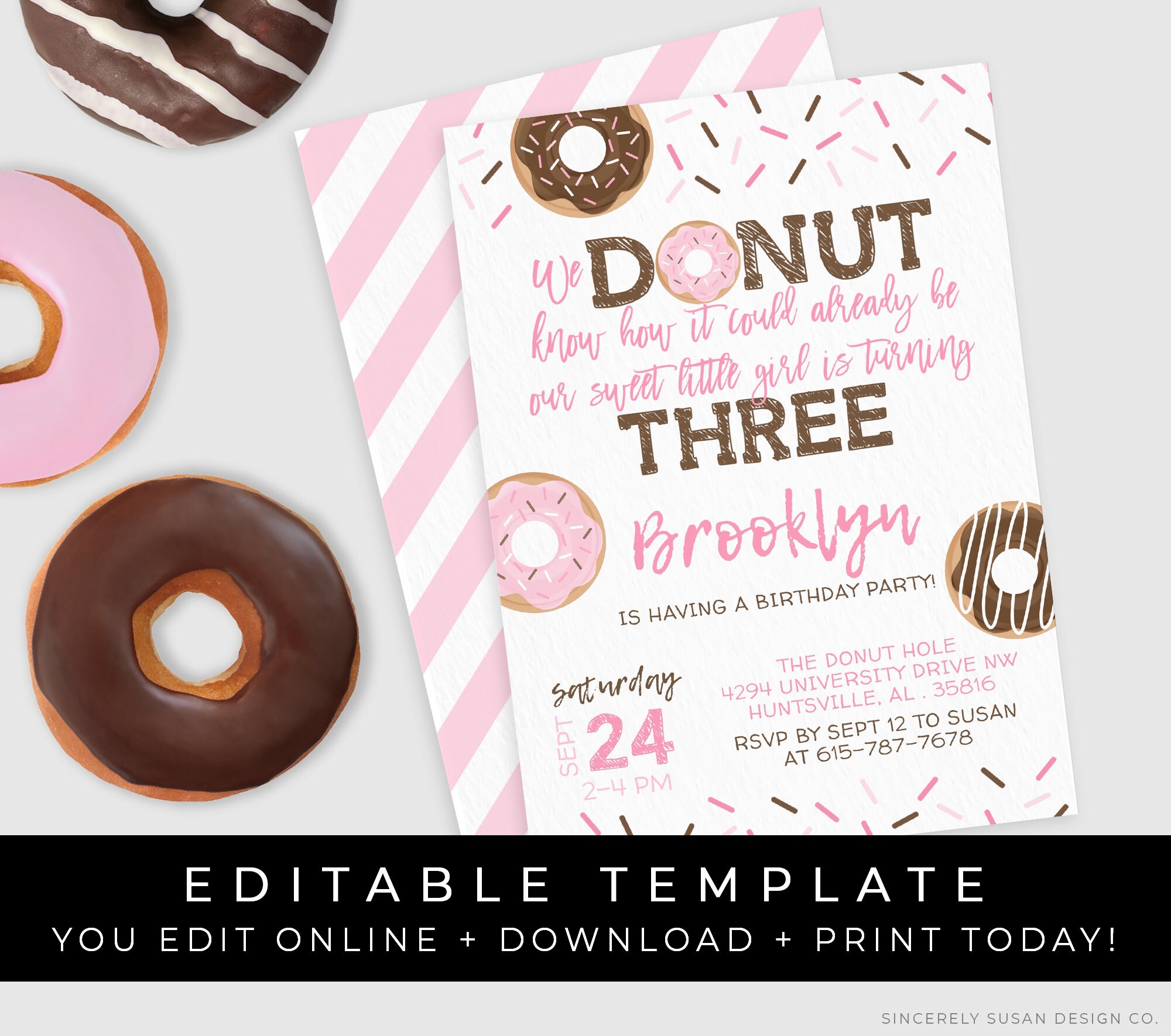 donut-sprinkles-birthday-invitation-third-birthday-girl-three-pink-donuts-party-printable-editable-instant-template-download-corjl-004c-etsy