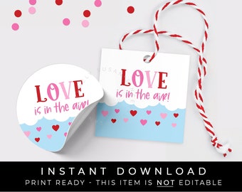 Sofortiger Download Liebe liegt in der Luft, Valentinstag Cookie Anhänger, Wolken Himmel Ballon Cookie Anhänger, #251ID VIP