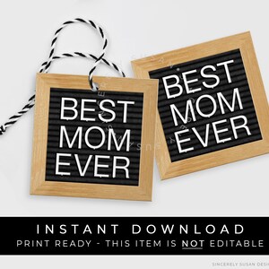 Descarga instantánea Etiqueta de regalo del tablero de cartas Best Mom Ever, Tablero de etiquetas de galletas del Día de la Madre imprimible, #259AID VIP