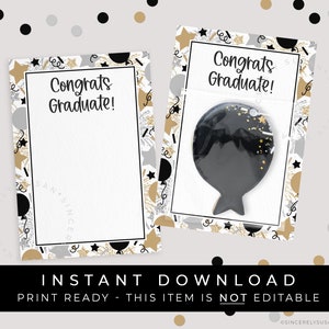 Support imprimable de la carte cookie Félicitations pour l'obtention du diplôme d'études supérieures à téléchargement immédiat, promotion de la carte-cadeau pour les diplômés seniors 2023, #263EID VIP
