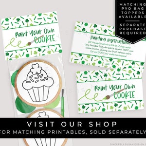 CUSTOMIZABLE Happy St. Patrick's Day Cookie Tag Printable, Shamrock Sprinkles Lucky 4 Leaf Clover Editable Sticker Gift Tag, Corjl 242 VIP image 10