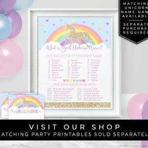 Unicorn Birthday Invitation Printable, Magical Unicorn Invitation Download, Rainbow Unicorn Editable Invitation Template Invite, Corjl #018A image 8