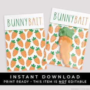 Instant Download Bunny Bait Carrot Mini Cookie Cards, Printable Spring Carrots for Easter Bunny Cookie Card Packaging 3.5 x 5", #106AID VIP