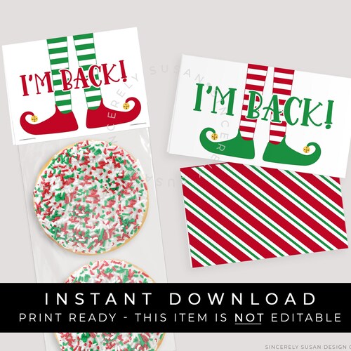Instant Download I'm Back Elf Bag Topper Printable Elf - Etsy