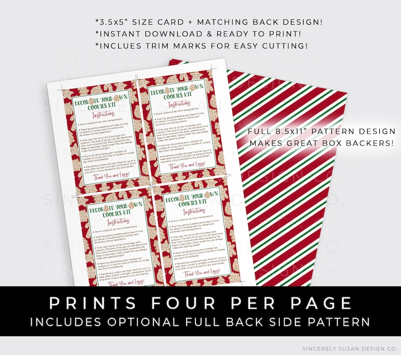 Instant Download Christmas Decorate Your Own Cookie Kit Etsy