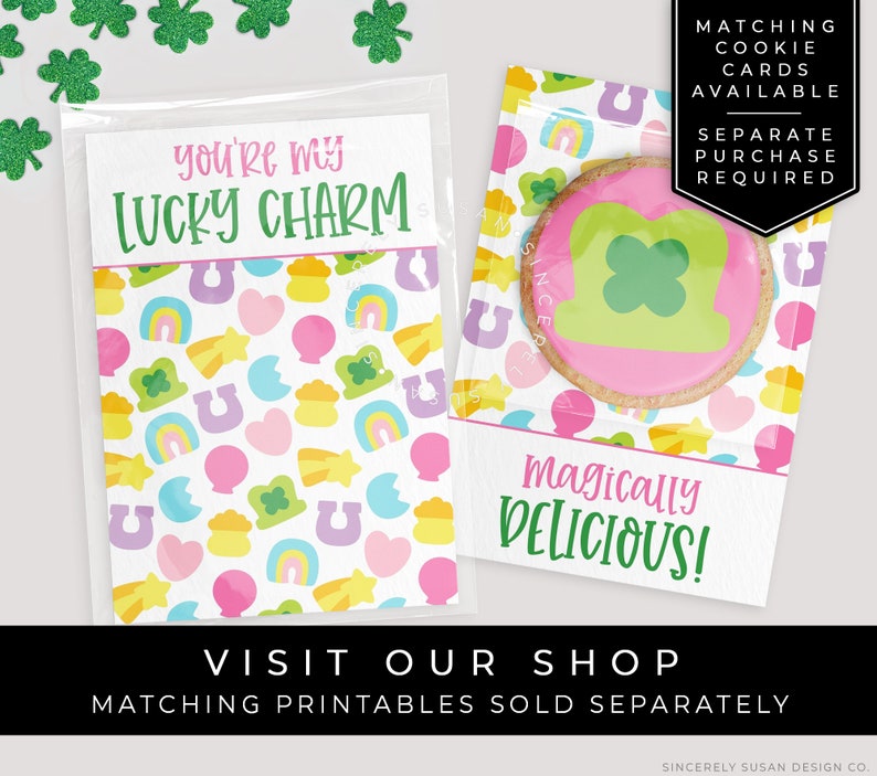 CUSTOMIZABLE You're My Lucky Charm Mini Cookie Tag or Sticker, Printable St. Patrick's Day Magically Delicious Editable Tag, Corjl 101 VIP image 8