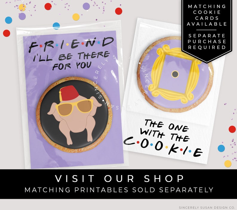 CUSTOMIZABLE Friends TV Show Printable Bag Topper, Personalized Mini Cookie Packaging, Friends Party Favor Topper Download Corjl #084 VIP image 7
