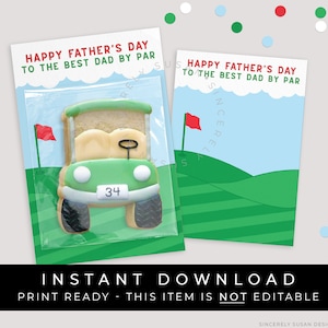 Download instantâneo Best Dad By Par Feliz Dia dos Pais Cartão de biscoitos de golfe para impressão, Presente para o pai Campo de golfe Mini Cookie Backer, # 130DID VIP