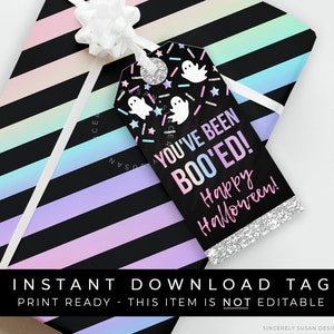 Instant Download Halloween You&#39;ve Been BOOed Tag, Printable Boo&#39;ed Halloween Treat BOO Bag Tag, Neighbor Game Ghost Gift Tag, #079CID VIP