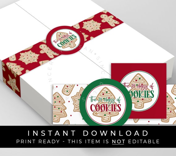 Instant Download 24 Days of Cookies Advent Calendar Christmas - Etsy