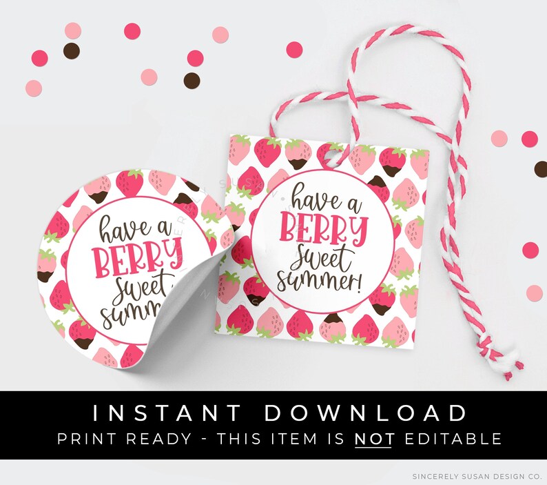 Instant Download Have A Berry Sweet Summer Strawberry Cookie | Etsy