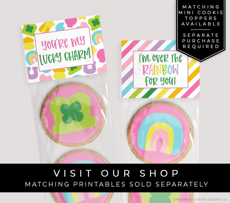 CUSTOMIZABLE You're My Lucky Charm Mini Cookie Tag or Sticker, Printable St. Patrick's Day Magically Delicious Editable Tag, Corjl 101 VIP image 9