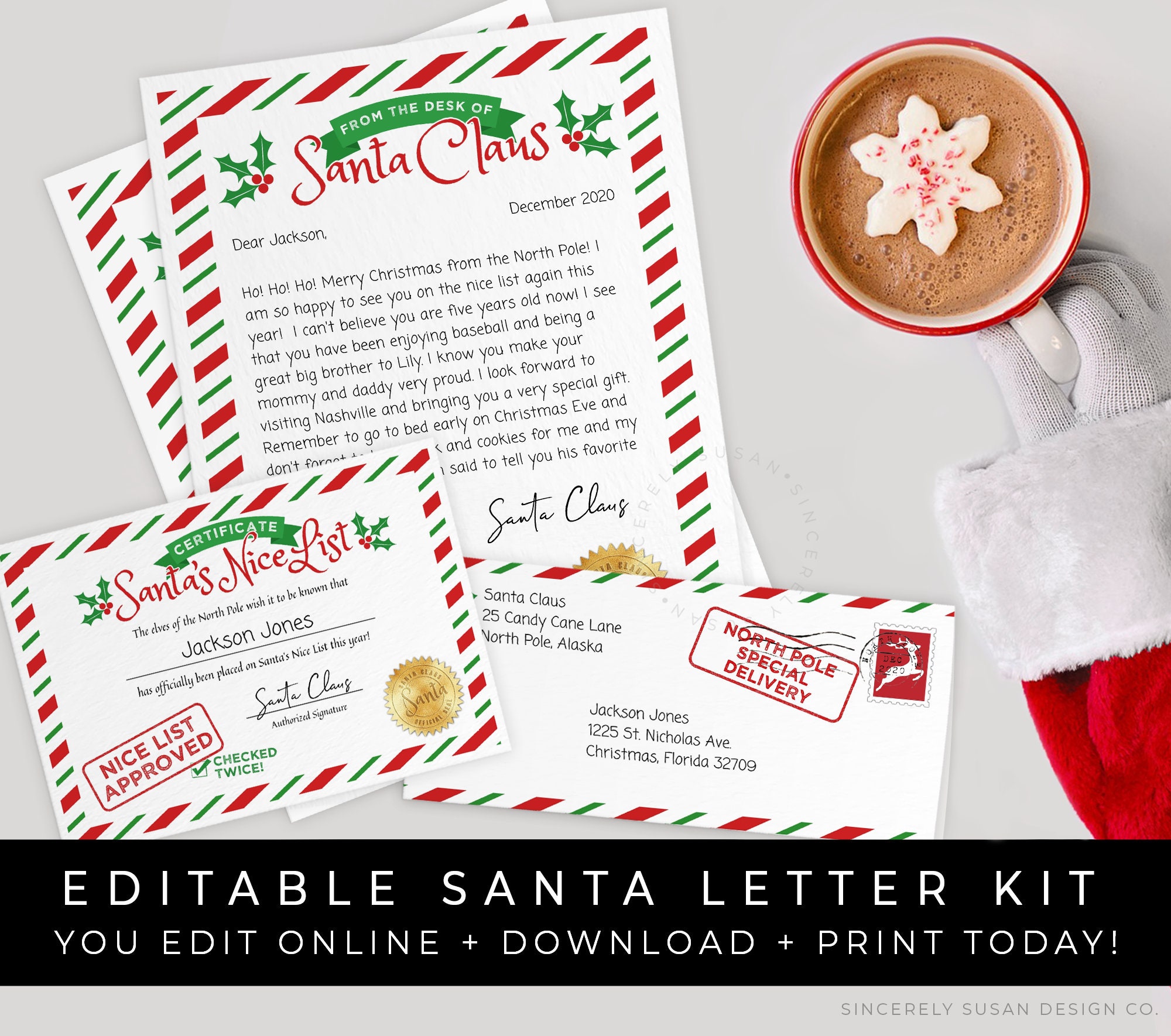 Templates Envelope Template Christmas Wish List North Pole Address