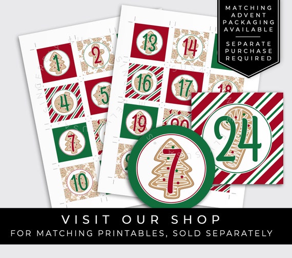Instant Download 12 Days of Cookies Advent Calendar Christmas Cookie  Countdown, Printable Holiday Packaging Advent Cookie Box, 188ID12 VIP - Etsy