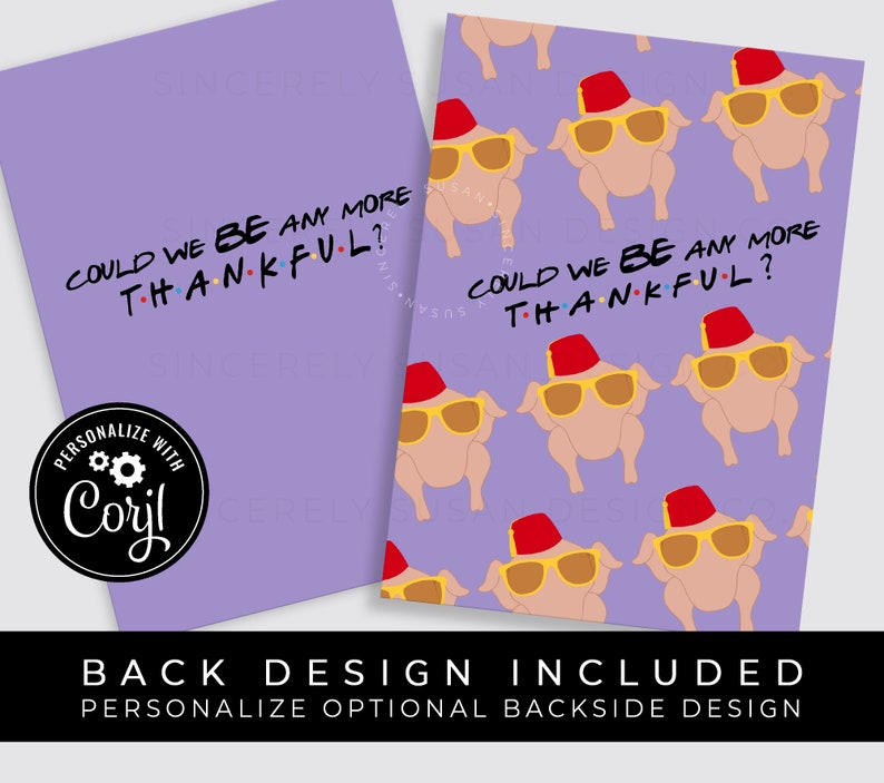 Friends Friendsgiving Invitation Thanksgiving Turkey Day Party Invite Friends TV Show Theme Printable Editable Template Download Corjl #084D