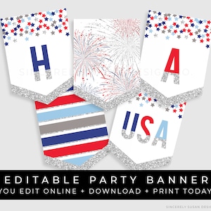Patriotic Housewarming Invitation New Home 4th of July Printable Invitation Just Moved Military PCS Editable Template Download Corjl #060