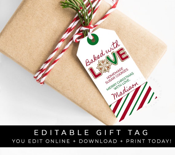 Handmade With Love Christmas Gift Tags (PDF Printable Set of 6