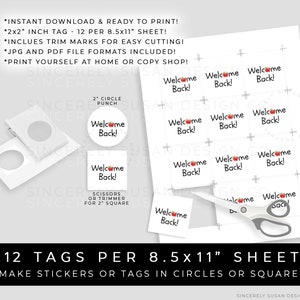 Instant Download Welcome Back to School Tag, Kids Preschool Apple ...