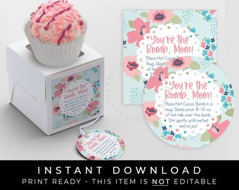 Printable You're the BOMB Mom Mother's Day Bath Bomb - Etsy