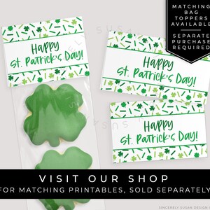 CUSTOMIZABLE Happy St. Patrick's Day Cookie Tag Printable, Shamrock Sprinkles Lucky 4 Leaf Clover Editable Sticker Gift Tag, Corjl 242 VIP image 9