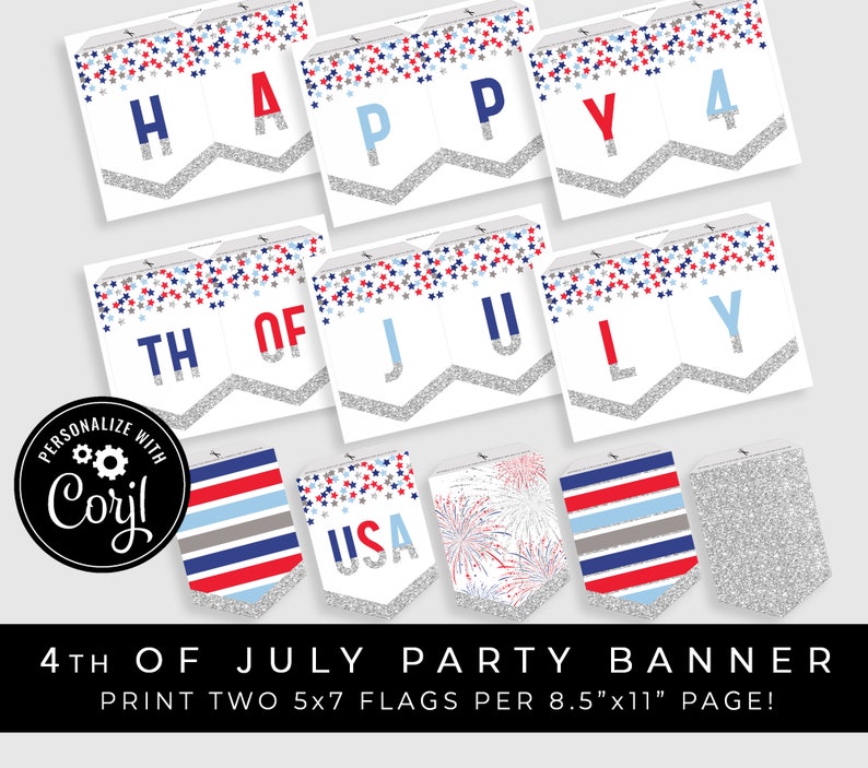 Patriotic Housewarming Invitation New Home 4th of July Printable Invitation Just Moved Military PCS Editable Template Download Corjl #060