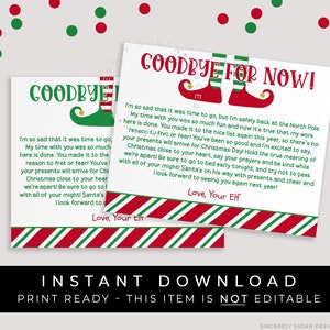 Descarga instantánea Elf Goodbye Letter imprimible, Christmas Mini Elf Letter Bye for Now, North Pole Elf Tiny Note Card 4x5", #199DID VIP