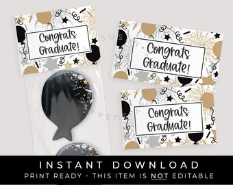 Instant Download Graduation Mini Cookie Bag Topper Printable Congrats Graduate Cookie Topper Congratulations Grad Class of 2023, #263AID VIP