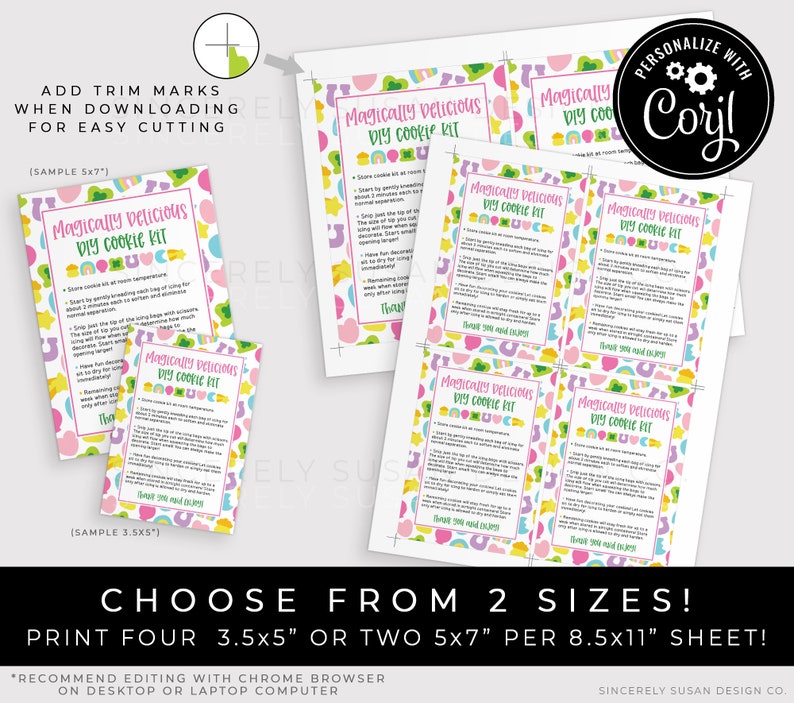 CUSTOMIZABLE St. Patrick's Day Lucky DIY Cookie Kit Instructions Printable Card, Magically Delicious Decorate Your Own Charms 101 Corjl VIP image 5