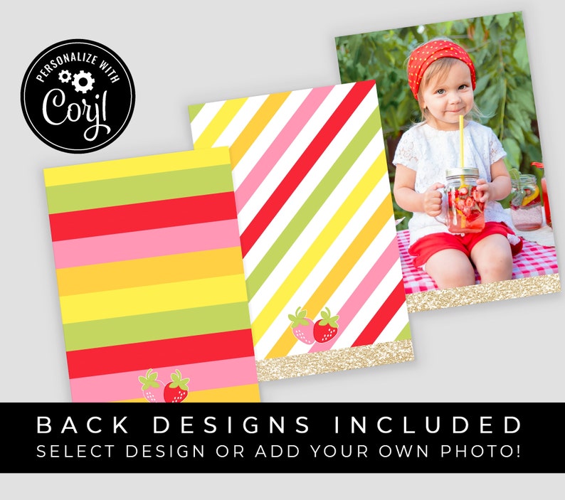 Tutti Frutti Thank You Card TWOtti Frutti Birthday Party Printable Fruit Thanks Note Editable Instant Digital Template Download Corjl #076TY