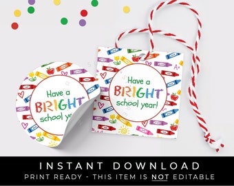 Pastelli a download istantaneo per un anno scolastico brillante Etichetta per biscotti stampabile, scarabocchi a pastello Etichetta regalo per insegnante di ritorno a scuola, #262FID VIP
