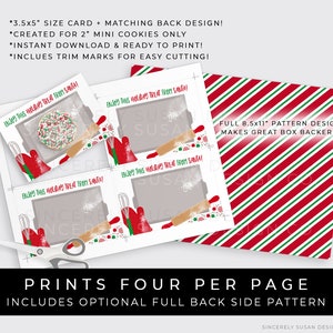 Instant Download Santa Mini Cookie Card Printable, Christmas Cookie Baking Letter From Santa ...