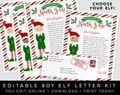 Letter from Elf for Boy, Personalized Elf Arrival Letter Printable, Editable Elf Letter Kit, Instant Digital Download Template, Corjl #093