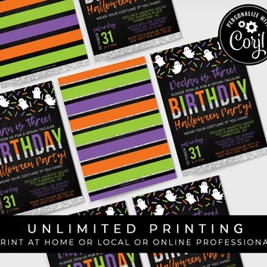 Halloween Birthday Invitation Printable Kids Halloween Invite Costume ...