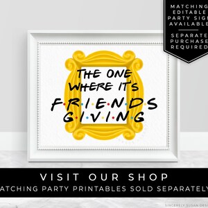 Friends Friendsgiving Party Thanksgiving Food Label Friends TV Show Theme Buffet Tent Card Printable Editable Template Download Corjl 084F image 10