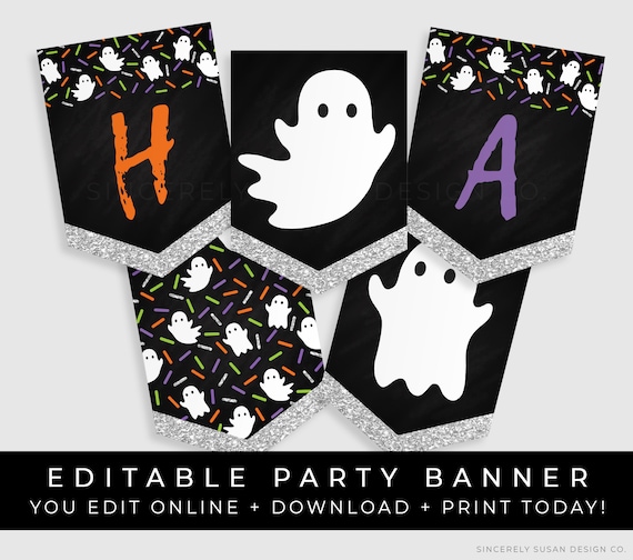 Ghost Halloween Party Banner Printable Halloween Birthday Etsy 日本 Ghost Halloween Party Banner Printable Halloween Birthday Etsy 日本