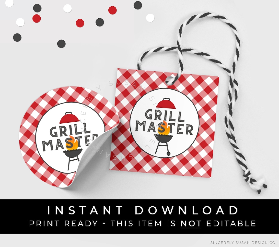 Instant Download Grill Master Tag Summer BBQ Grilling Theme Etsy
