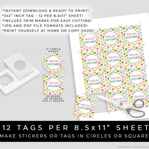 Instant Download You're My Lucky Charm Cookie Tag, Marshmallow Cereal Cookie Lucky St. Patrick's Day Printable Gift Tag, 101AID VIP image 2