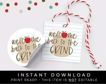 Instant Download Teacher Fuel Cookie Tag, Coffee Latte Back to School Apple BTS Gift Tag for Teacher Appreciation, #303BID VIP