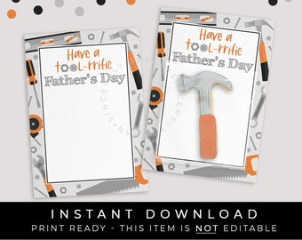 Instant Download Have a TOOL-rrific Father's Day Tools Cookie Card, Printable Tools Mini Cookie Backer, #274AID VIP