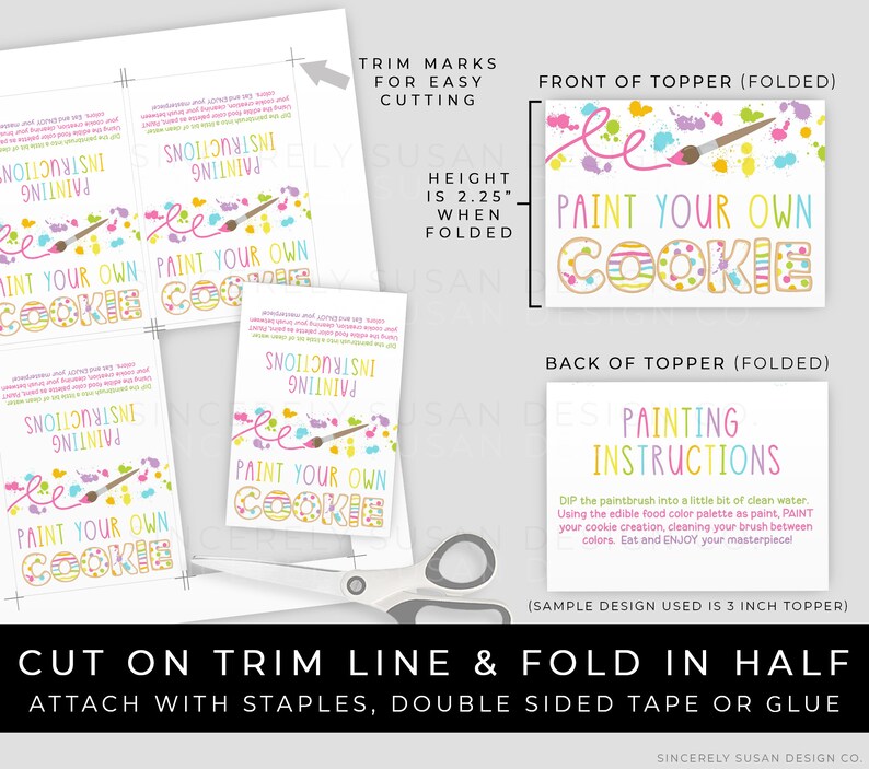 Instant Download Paint Your Own Cookie Bag Topper Printable Etsy