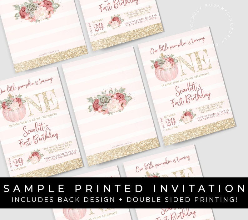 PRINTED INVITATIONS 5x7 Invitation Printing Service Custom Printed and Shipped Double Sided Invitations Envelopes Edit Invitation image 6