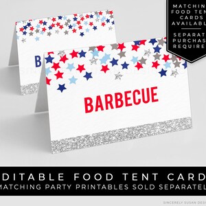 First Birthday Firecracker Invitation 4th of July Patriotic Stars Stripes Red White & Blue Template Download Printable Invite Corjl 058A image 8