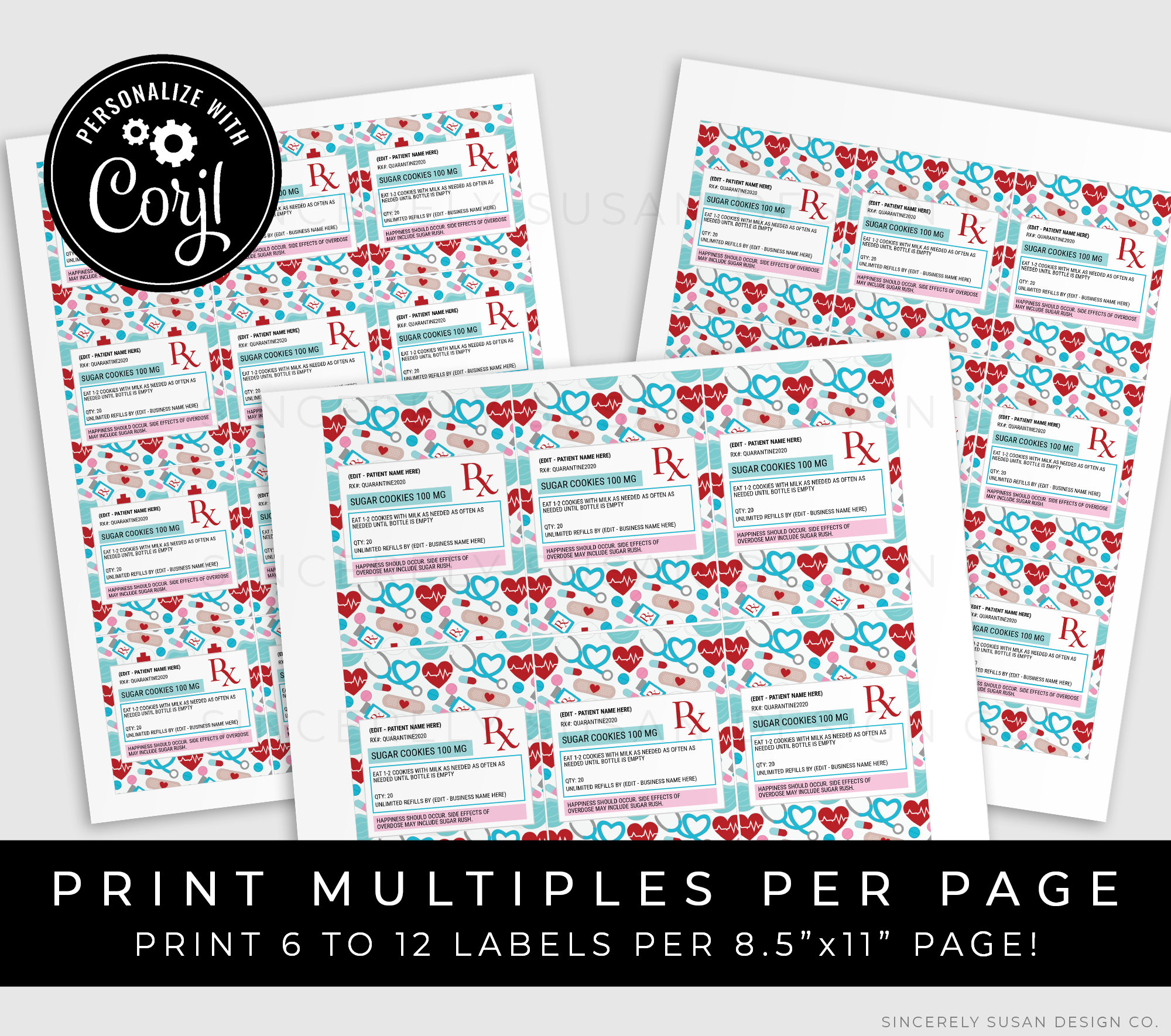 CUSTOMIZABLE Cookie Prescription Label, RX Chill Pills Cookie Sticker ...