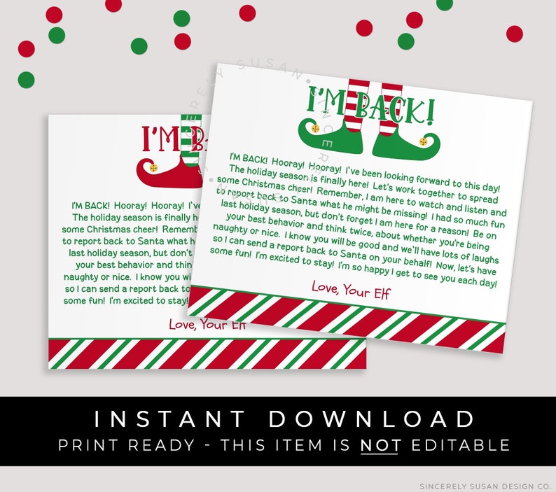 I'm Back Elf Letter Printable Printable Word Searches